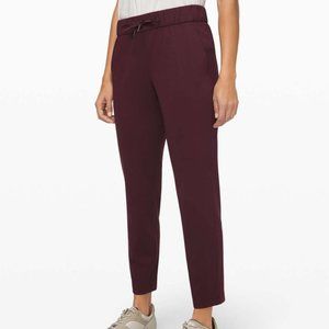 Lululemon On the Fly 7/8 woven Burgundy Pants